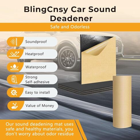 197 مل (5 مم) مادة عازلة للصوت 18 قدم مربع للسيارات المغلقة، إسفنج خلوي تلقائي للصوت، حصيرة عزل الصوت، وسادة عزل درع الحرارة للسيارات لتخميد غطاء صندوق السيارة لباب المرآب in Kuwait