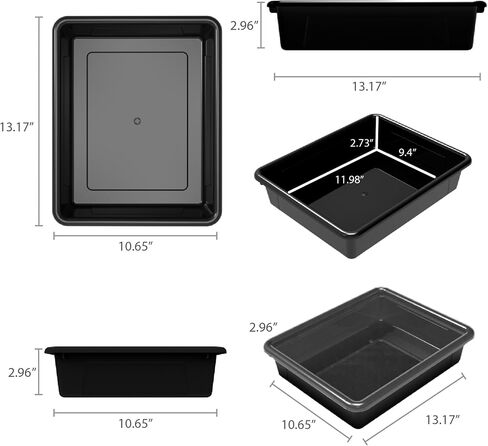 Storex Storage Tray, Letter Size, 10 x 13 x 3 Inches, Black (1 Tray only) in Saudi Arabia