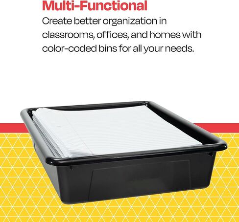 Storex Storage Tray, Letter Size, 10 x 13 x 3 Inches, Black (1 Tray only) in Saudi Arabia