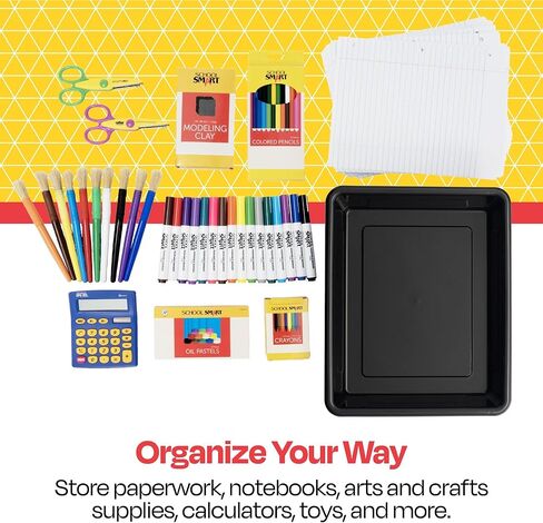 Storex Storage Tray, Letter Size, 10 x 13 x 3 Inches, Black (1 Tray only) in Saudi Arabia