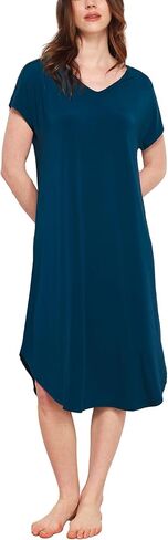 GYS Premium Bamboo Viscose Women's Nightgowns Short Sleeve V Neck Summer Pajama Dress in Saudi Arabia