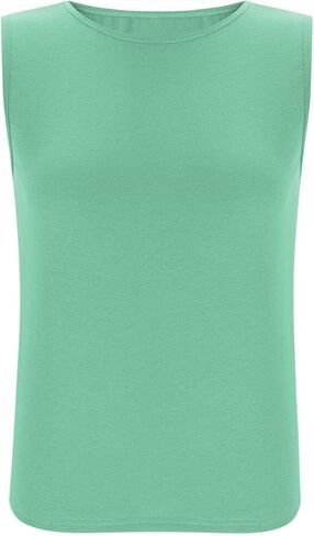 Womens Plus Size Tank Tops Trendy Round Neck Loose Fit Shirts Sleeveless Basic Tops Summer Beach Vacation Outfits in Kuwait