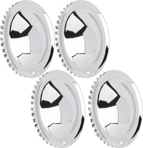 Speedway Motors Full Moon Style 15 Inch Wheel Covers, Chrome Plated Full Moon Hubcap, Snap-On for Easy Installation, 1-3/8" Net Crown, Set of 4 Wheel Covers in Saudi Arabia