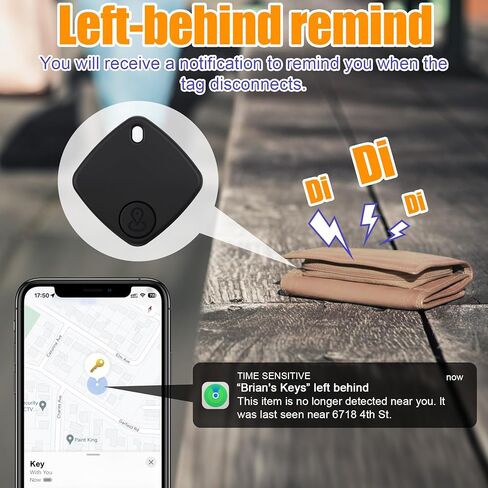 علامات التتبع - 4 حزم، جهاز تعقب بلوتوث يعمل مع Find My (iOS فقط)، جهاز البحث عن المفاتيح لعلامة Trakcer الذكية ومحدد موقع العناصر مع حبل قصير، وعلامة تعقب للمفاتيح، وبطارية قابلة للاستبدال للأمتعة in Kuwait