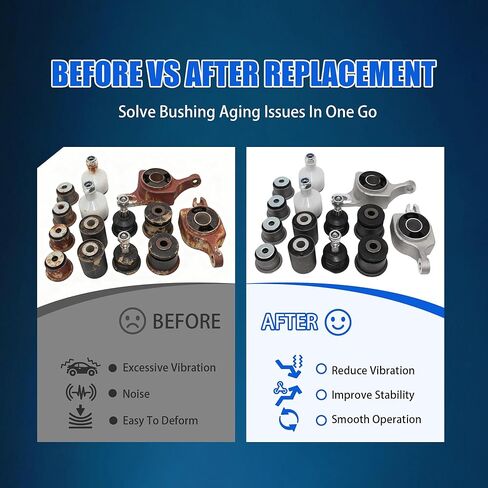 طقم جلبة ذراع التحكم الأمامي 14 قطعة لسيارة جيب جراند شيروكي دودج دورانجو 2011-2015، يستبدل K201333 K201335 K201261 ​​05168158AA 05168158AB 68022600AD 68022624AE in Kuwait