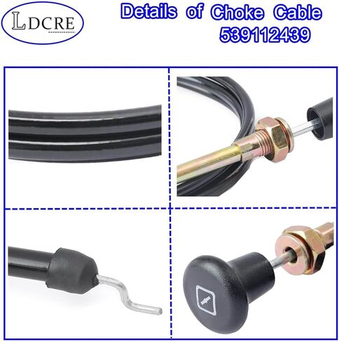 539112439 Choke Cable Compatible with Husqvarna Zero Turn Mower EZ 4216 4217 4819 4822 4824,MZ 52 54 61,RZ Series Lawn Mower | Replace 539130209,Black in Saudi Arabia