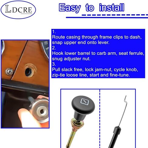 539112439 Choke Cable Compatible with Husqvarna Zero Turn Mower EZ 4216 4217 4819 4822 4824,MZ 52 54 61,RZ Series Lawn Mower | Replace 539130209,Black in Saudi Arabia
