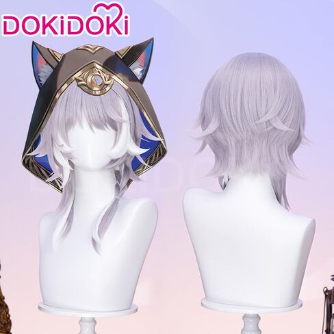 KIRA KIRA Cipher Wig Game Honkai: Star Rail Cipher Wig 60cm Long Straight Blue Gray Highlights Hair for Halloween Cosplay Party in Saudi Arabia