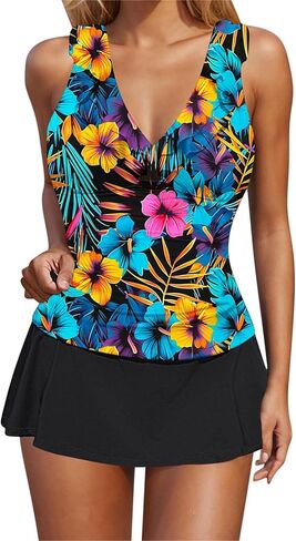 PBNBP Womens Tankinis with Skirts Tummy Control Tankini Swimsuit Two Piece Bathing Suit Ruffle Swimwear 2025 Ladies Swim Suit in Kuwait