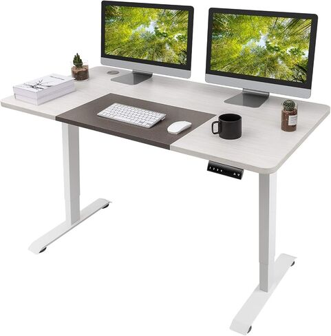 Homall Electric Standing Desk with 2 Drawers, Adjustable Height Computer Desk with Monitor Shelf Sit Stand Table with Splice Board Quick Install for Home Office (Rustic Brown, 48 Inch) in Kuwait