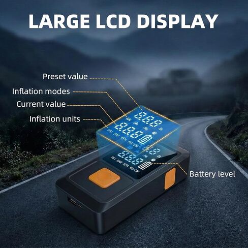 GOLDFOREST 4000A Jump Starter مع ضاغط هواء، بطارية السيارة المحمولة (10 لتر غاز/8 لتر ديزل)، صندوق القفز 150 رطل لكل بوصة مربعة مع منفاخ إطارات للإغلاق التلقائي، ضوء LED، بنك الطاقة - مجموعة طوارئ السيارة in Kuwait