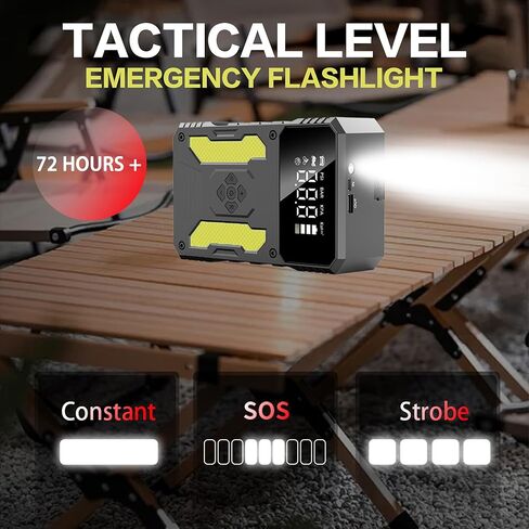 3000A Jump Starter with Air Compressor, 12V Battery Booster, 150PSI Tire Inflator Auto-Stop, Type-C Input/Output, LED SOS Light for Emergency Use in Saudi Arabia