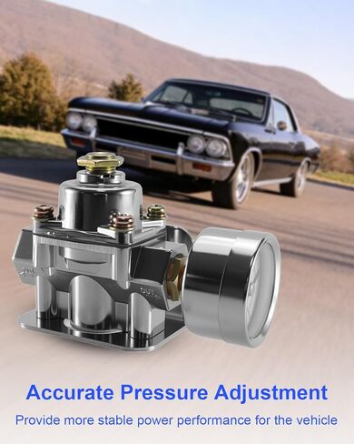 Adjustable Fuel Pressure Regulator with Gauge Fit for Holley and Edelbrock Carburetors Replace 12-803, 3/8in NPT 4-1/2-9 Psi in Saudi Arabia