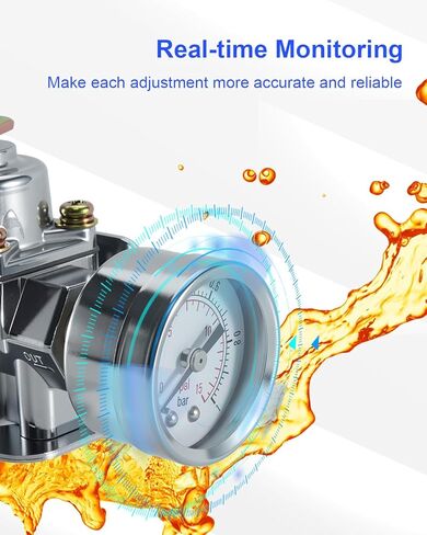 Adjustable Fuel Pressure Regulator with Gauge Fit for Holley and Edelbrock Carburetors Replace 12-803, 3/8in NPT 4-1/2-9 Psi in Saudi Arabia