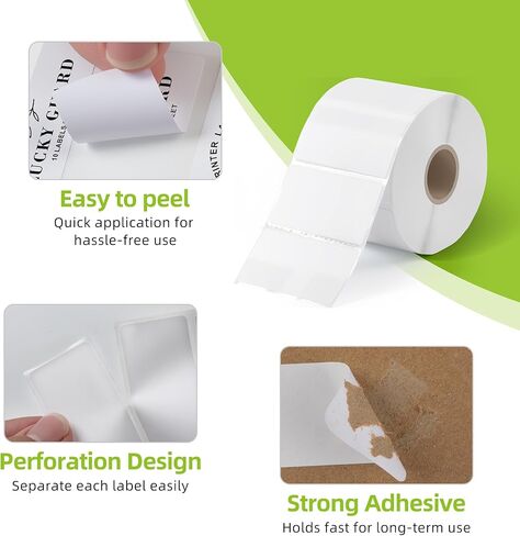 2.25" x 1.25" Direct Thermal Labels-Perforated Barcodes, Shipping, Address Label Paper, Durable Self-Adhesive Thermal Printer Stickers, Compatible with Zebra & Rollo Printers (1 Roll，1000 Labels/Roll) in Saudi Arabia