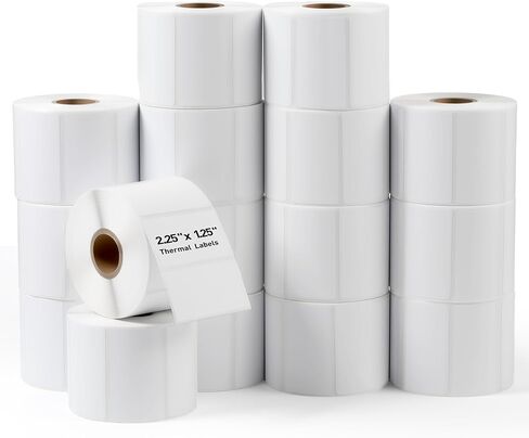 2.25" x 1.25" Direct Thermal Labels-Perforated Barcodes, Shipping, Address Label Paper, Durable Self-Adhesive Thermal Printer Stickers, Compatible with Zebra & Rollo Printers (1 Roll，1000 Labels/Roll) in Saudi Arabia