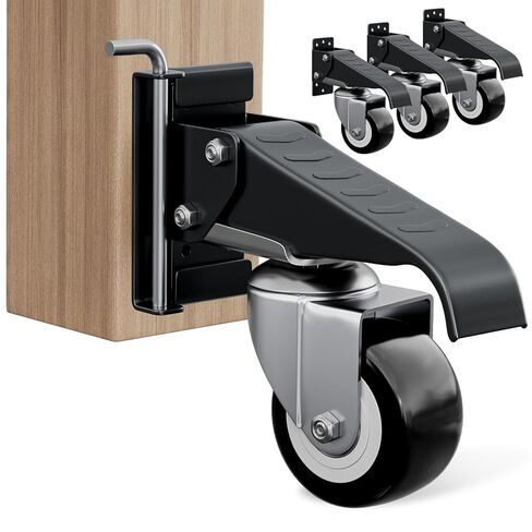 عجلة منضدة للأسفل، مجموعة عجلات بوزن 600 رطل مكونة من 4 قطع من الفولاذ المتين شديد التحمل، عجلة يوريتان مصنوعة بالكامل من الفولاذ مقاس 2.5 بوصة مع براغي ومفك براغي، خياران للتركيب in Kuwait