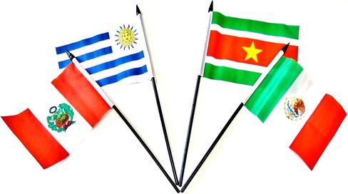 مجموعة علم أمريكا الوسطى والجنوبية 20 علم بوليستر مقاس 4x6 بوصة علم واحد لكل دولة في أمريكا الوسطى والجنوبية in Kuwait