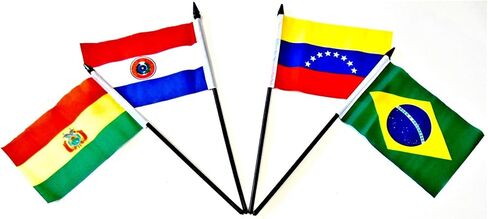 مجموعة علم أمريكا الوسطى والجنوبية 20 علم بوليستر مقاس 4x6 بوصة علم واحد لكل دولة في أمريكا الوسطى والجنوبية in Kuwait