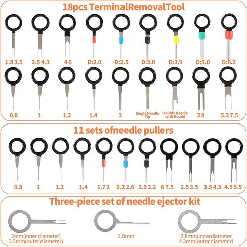 26Type Pin Connectors Kit with Crimping Pliers,827pcs Automotive Car Electrical Wire Pins 1/1.5/1.8/2.2/2.8/3.5mm Non Insulated Wire Terminal Pin Kit. in Saudi Arabia