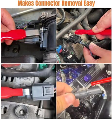 Automotive Electrical Terminal Connector Separator Removal Tool, Electrical Connector Removal Tool with Straight & Curved Head Dual-Head Designs, Universal Automotive Electrical Tools(RED) in Saudi Arabia