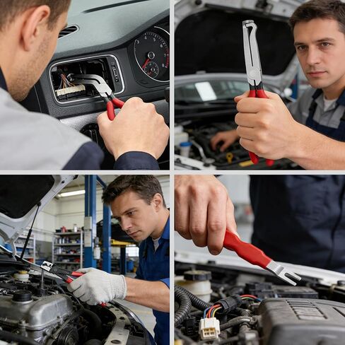 طقم كماشة قطع الكهرباء 5 قطع، أداة إزالة وصلة طرفية للسيارات كماشة مشبك خرطوم مع قفازات لخط الوقود وأجهزة الاستشعار والأسلاك والملفات in Kuwait