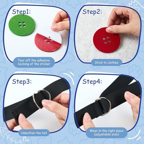 10 Pcs Blue Cat Costume Set Include Blue Cat Ear Headband Tail Bowtie with 6 Button Patches 1 Heart Shape Patch Felt Sticker for 100th Day of School Book Character Cosplay Halloween Dress up in Saudi Arabia
