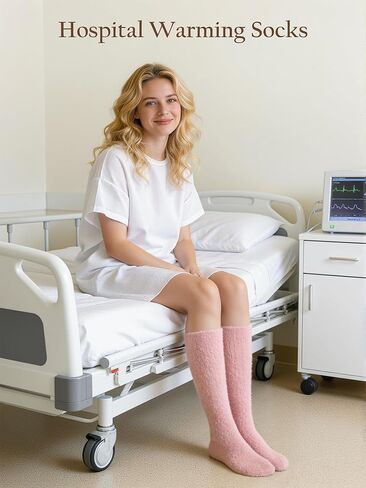 10 Pairs Non Slip Fuzzy Long Socks for Women With Grips Winter Warm Cozy Fluffy Hospital Slipper Socks in Saudi Arabia