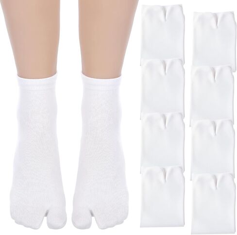 4Pairs Japan Tabi Socks for Flip Flop, Japanese Elastic Split Toe Socks Cotton Non Slip Toes Separated Sock for Geta Samurai Japanese Split Toe Sandals Ninja Slipper Men Women in Saudi Arabia