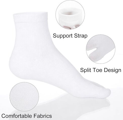 4Pairs Japan Tabi Socks for Flip Flop, Japanese Elastic Split Toe Socks Cotton Non Slip Toes Separated Sock for Geta Samurai Japanese Split Toe Sandals Ninja Slipper Men Women in Saudi Arabia