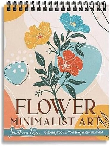 كتاب تلوين فني بسيط للزهور، غلاف فني حلزوني، أنماط الأزهار، خطوط مجردة، رسوم توضيحية جمالية بسيطة وبسيطة، صفحات طباعة كبيرة مريحة للبالغين، تخفيف التوتر in Kuwait
