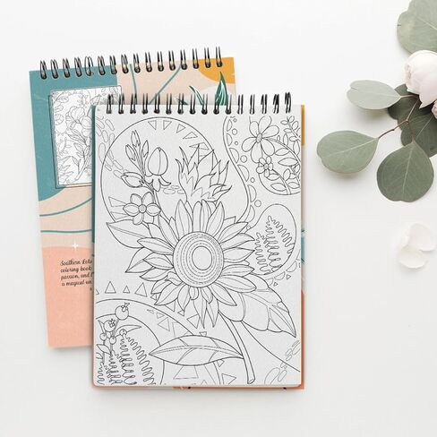 كتاب تلوين فني بسيط للزهور، غلاف فني حلزوني، أنماط الأزهار، خطوط مجردة، رسوم توضيحية جمالية بسيطة وبسيطة، صفحات طباعة كبيرة مريحة للبالغين، تخفيف التوتر in Kuwait