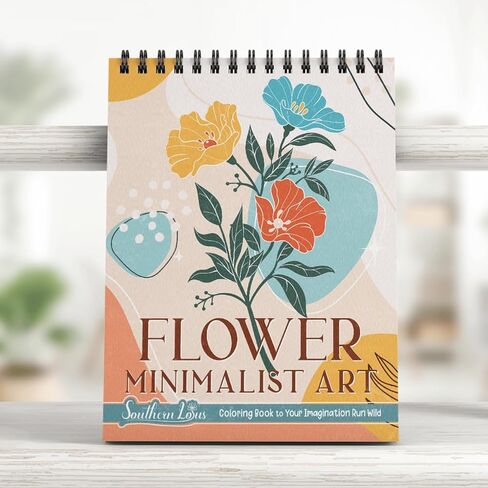 كتاب تلوين فني بسيط للزهور، غلاف فني حلزوني، أنماط الأزهار، خطوط مجردة، رسوم توضيحية جمالية بسيطة وبسيطة، صفحات طباعة كبيرة مريحة للبالغين، تخفيف التوتر in Kuwait