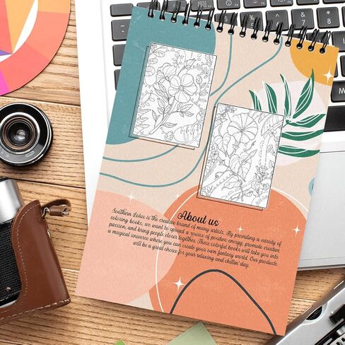 كتاب تلوين فني بسيط للزهور، غلاف فني حلزوني، أنماط الأزهار، خطوط مجردة، رسوم توضيحية جمالية بسيطة وبسيطة، صفحات طباعة كبيرة مريحة للبالغين، تخفيف التوتر in Kuwait