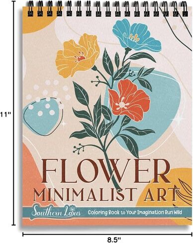 كتاب تلوين فني بسيط للزهور، غلاف فني حلزوني، أنماط الأزهار، خطوط مجردة، رسوم توضيحية جمالية بسيطة وبسيطة، صفحات طباعة كبيرة مريحة للبالغين، تخفيف التوتر in Kuwait