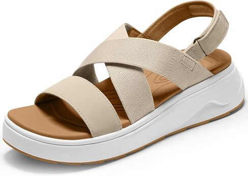 Vilanva Womens Platform Walking Sandals Comfortable Casual Criss Cross Fashion Casual Wedge Summer Sandals in Saudi Arabia