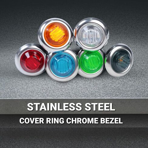 TMH 3/4 Inch Stainless Steel Trim Ring Bezel Covers, Marker & Clearance Light Covers for 3/4" Round Lights, Truck Trailer RV Bus Van (Pack of 50, Cover Only) in Saudi Arabia