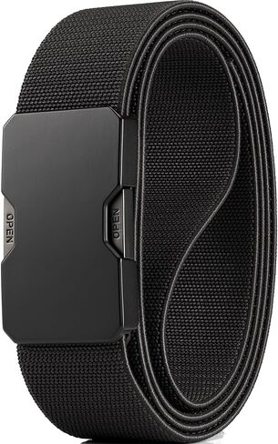 حزام GEIT للرجال من النايلون المطاطي مع إبزيم معدني سريع الفك، حزام شبكي مرن غير مرئي مقاس 1.5 بوصة للعمل والمشي لمسافات طويلة in Kuwait