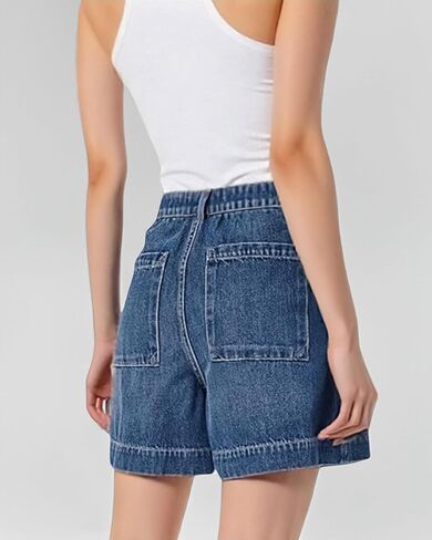 Jorts Women Baggy with Pockets-Baggy Denim Shorts Women, Casual Wide Leg Summer Jean Shorts, High-Waisted in Saudi Arabia