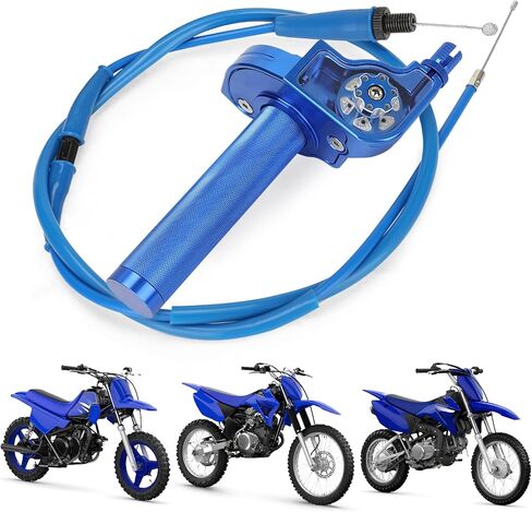 Motorcycle Twist Throttle 7/8" 22mm with Throttle Cable CNC Assembly Universal for TTR 110 230 YZ 85 125 250 PW 50 80 Dirt Pit Mini Bike Blue in Saudi Arabia