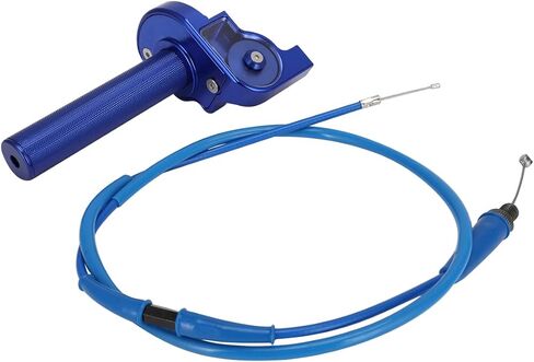 Motorcycle Twist Throttle 7/8" 22mm with Throttle Cable CNC Assembly Universal for TTR 110 230 YZ 85 125 250 PW 50 80 Dirt Pit Mini Bike Blue in Saudi Arabia