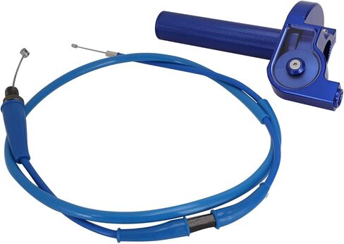 Motorcycle Twist Throttle 7/8" 22mm with Throttle Cable CNC Assembly Universal for TTR 110 230 YZ 85 125 250 PW 50 80 Dirt Pit Mini Bike Blue in Saudi Arabia
