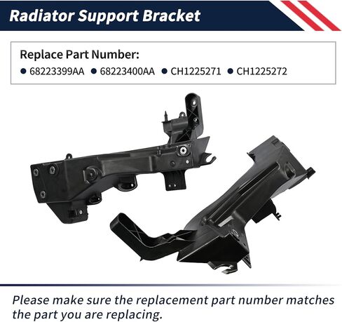 2PCS Radiator Support Bracket 68223400AA Compatible with Jeep Grand Cherokee 2014-2021 Replace 68223399AA CH1225271 CH1225272,Left & Right Headlight Mounting Bracket in Saudi Arabia