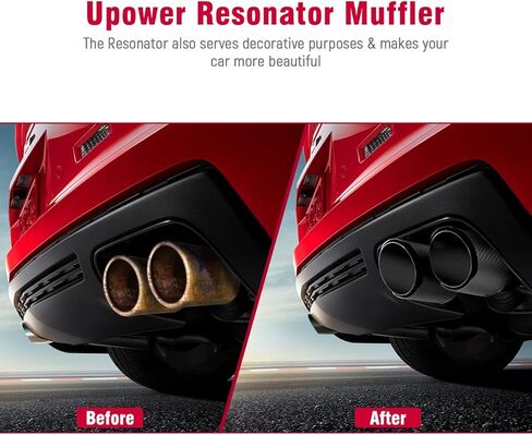 Upower Pack of 2 Carbon Fiber Exhaust Tip Tailpipe 2.5 Inch Inlet 3.5" outlet 9.8" Length Stainless Steel Exhaust Muffler Tip for Car Truck in Saudi Arabia