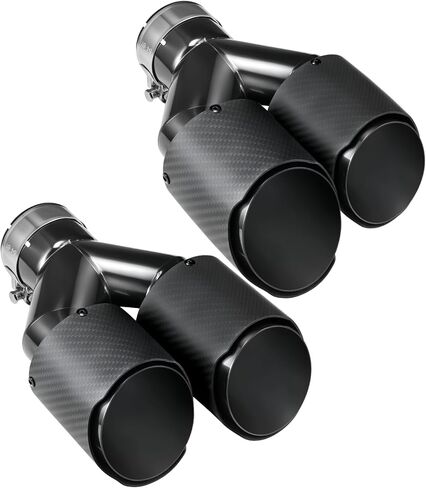 Upower Pack of 2 Carbon Fiber Exhaust Tip Tailpipe 2.5 Inch Inlet 3.5" outlet 9.8" Length Stainless Steel Exhaust Muffler Tip for Car Truck in Saudi Arabia