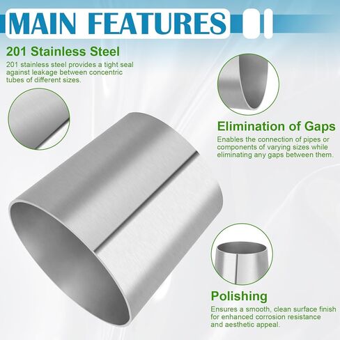 Mandrel Exhaust Bend Elbow Pipe Concentric Reducer Car Exhaust Adapter for Car Piping, 201 Stainless Steel, 2.5 Inch to 3 Inch OD, 2 PCS in Saudi Arabia