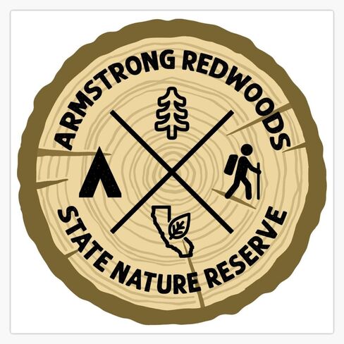 MAGNET Armstrong Redwoods State Nature Reserve Log Magnetic Bumper Sticker 5" in Saudi Arabia