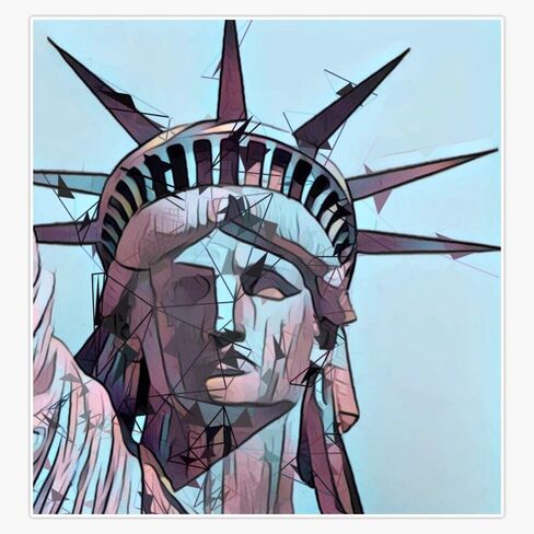 Miss Liberty [sharp mosaic edition 3] Decal Vinyl Bumper Sticker 5" in Saudi Arabia