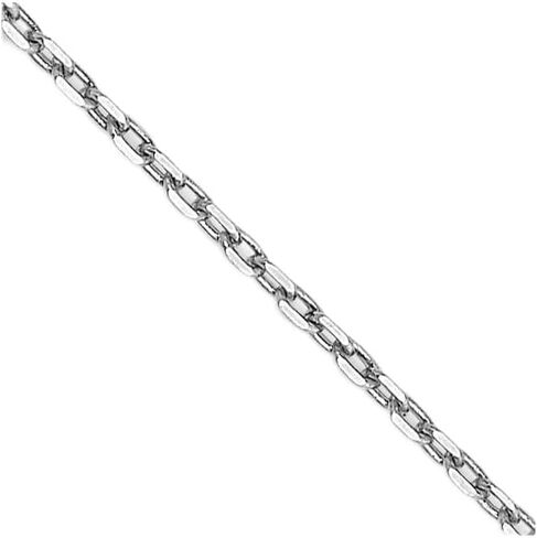 10K White Gold .8 mm Diamond-cut Cable with Lobster Clasp Chain Necklace 16" to 24" in Saudi Arabia