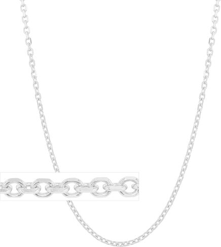 Floreo 18k White Gold Diamond Cut Cable Chain Necklace in Saudi Arabia